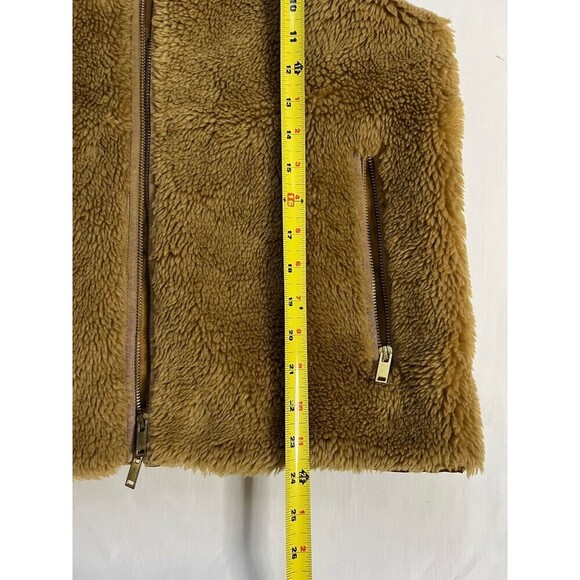 J.CREW Brown Faux Fur Full Zip Vest Size Medium - Picture 9 of 10